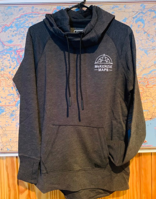 Ladies Dark Gray hoodie – McKenzie Maps